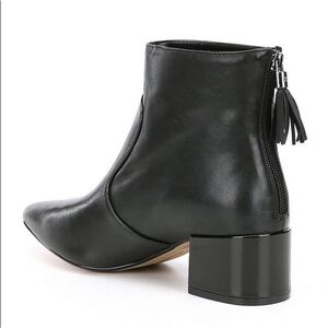 Karl Lagerfeld Maude Black Ankle Boots Tassel Zip 7 Leather block heel